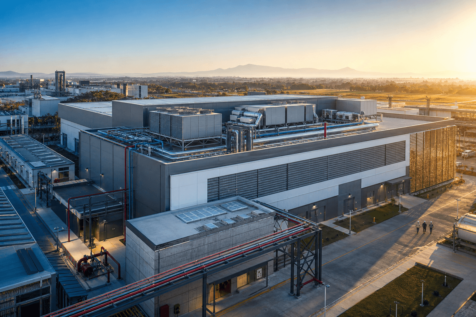 Industrial facility with coordinated MEP systems